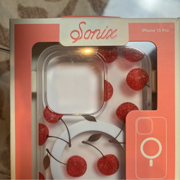 iPhone 15 PRO 
PRICE FIRM — Sonix Cherry Case Red White Gold metallic - Picture 2 of 6